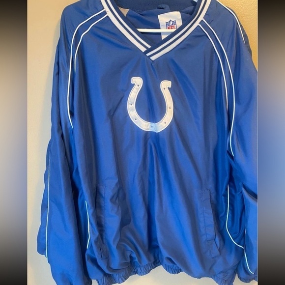 Vintage NFL Indianapolis Colts Embroidered Lined Blue White Pullover - Picture 2 of 7
